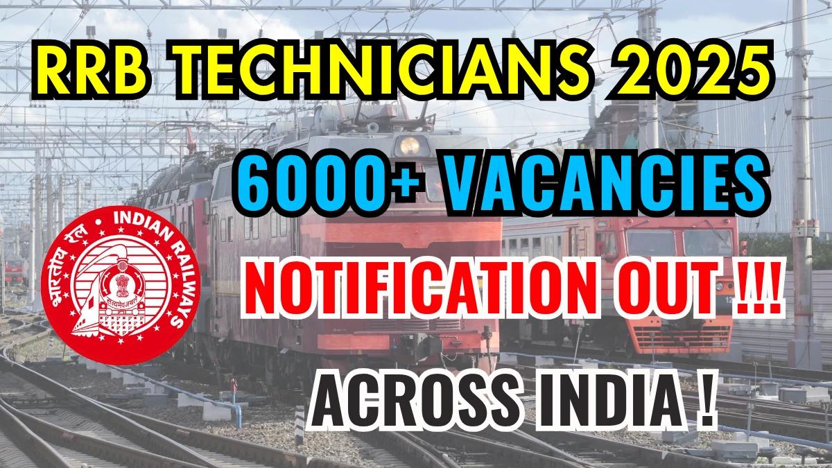Railway RRB Technician Recruitment 2025 Apply Online 6238 Post